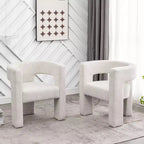 Set of 2 28 Wide Boucle Upholstered Square Armchair - Kinwell