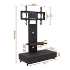 TV Stand for 32-75 TVs, Adjustable Height Mobile TV Cart with Drawer and Wheels for Living Room, Bedroom, Offices -ModernLuxe