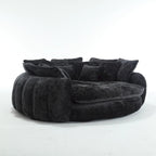 Comfortable Oversized Double Loaf High Back Round Sofa Bed with Armrests