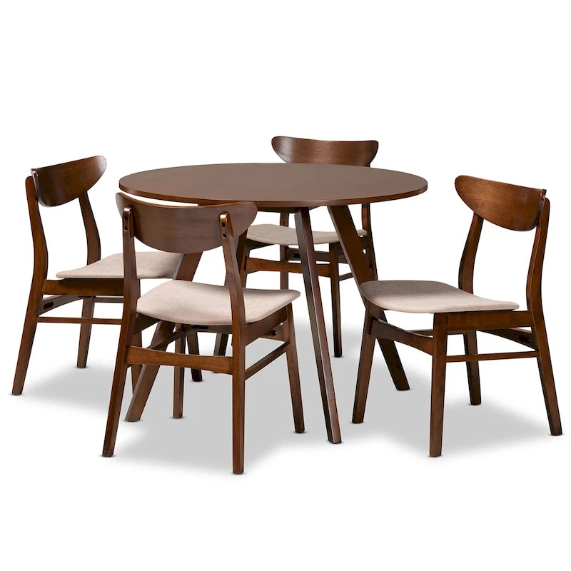 Philip Mid-Century Modern Transitional 5-Piece Dining Set
