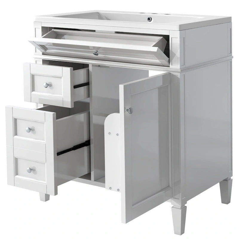Bathroom Vanity with Top Sink and a Tip-out Drawer