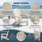 Polytrends Laguna Fade Resistant All Weather Outdoor Patio Folding Adirondack Chair