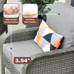 HOMLUX Set of 2 Patio Wicker Chairs Set Outdoor All Weather High Back Rattan Chairs