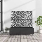 MAYEERTY Planter Box with Trellis Iron Black Net 01 Style 72x47x16in 3-Piece Set