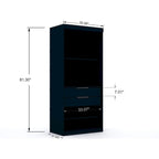 Mulberry 2.0 Semi Open 3 Sectional Modern 4 Drawer Wardrobe Corner Closet Set of 3