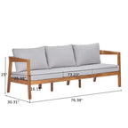 ModernLuxe 4/5-Piece Acacia Wood Patio Furniture Sofa Set, Outdoor Conversation Set with Coffee Table for Porch/Garden/Balcony