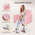 Karl Home Pink Heavy Duty Hydraulic Hair Stylist Salon Chair wiht Diamond Accents