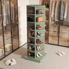 Spinning Shoe Rack Tower, 360 Revolving Display Shoe Closet, Round Vertical Storage Shoe Rack, Rotating Handbag Shoes Organization
