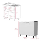 Napoles-2 39 Wide Double Door Utility Sink Stainless steel - N/A