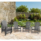 Vrakae 6 Pcs Patio HDPE All-Weather Stacking Adirondack Chair