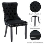 Dining Chairs Set of 6, Luxury Upholstered Velvet Kitchen Chairs Side Chair with Padded Seat Back and Solid Wood Legs - N/A