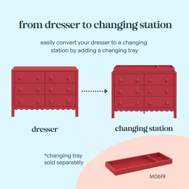 Scallop 6-Drawer Dresser