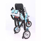 Ultra Lightweight Elderly Transport Wheelchair Portable Lightweight Folding Transport Chair, with Locking Handbrake, Removable Flip Armrests