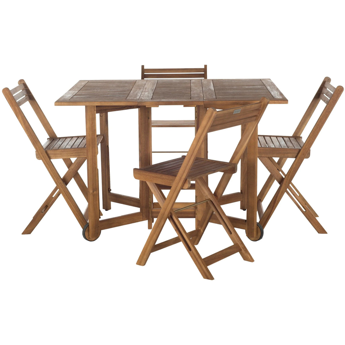 SAFAVIEH Outdoor Brandy 5-Piece Outdoor Dining Table Set - 43Wx35Dx29H