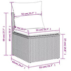 vidaXL 4 Piece Patio Sofa Set with Cushions Poly Rattan Acacia