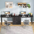 Lantine Computer Desk with 5 Drawers, 47 inches Modern Simple Home Office Desk Study Writing Table for Small Spaces