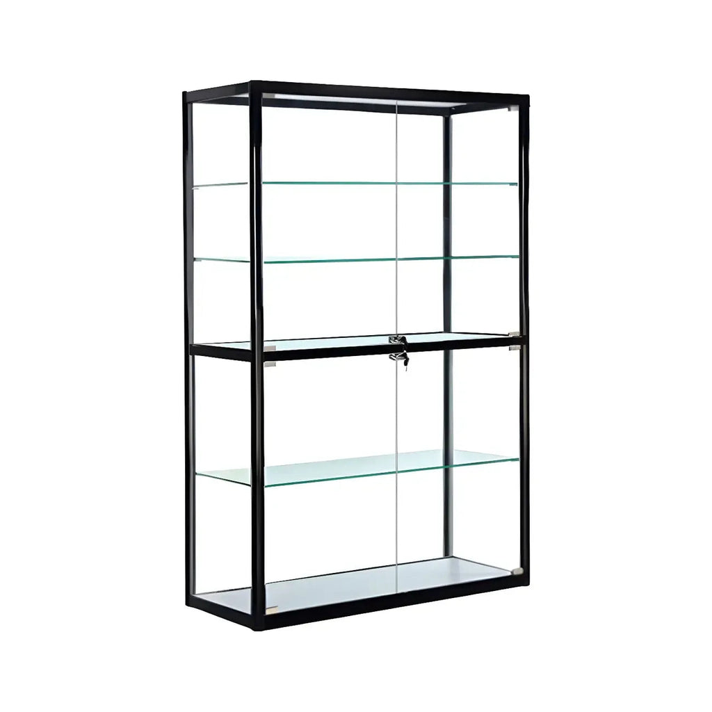 Contemporary Rectangular Black Glass Curio Cabinet