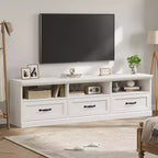70 Mid-Century Modern Entertainment Center with Storage Drawer & Open Shelves