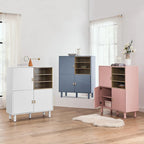 Multifunctional Storage cabinet with door, modern sideboard cabinet, wooden storage cabinet, leather handle drawer cabinet