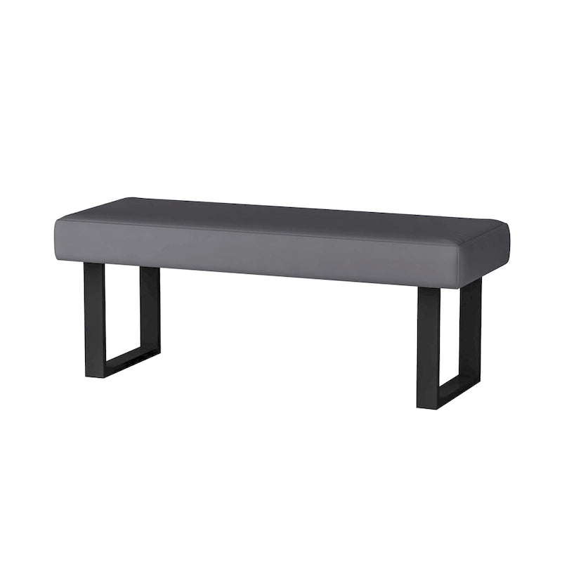 Somette Lillian 3-Piece Gloss Gray Dining Set with Dining Table, Nook and Bench