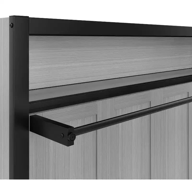 Twin Size Murphy Bed with Shelves, Metal Wall Bed with Foldable Design for Small Space