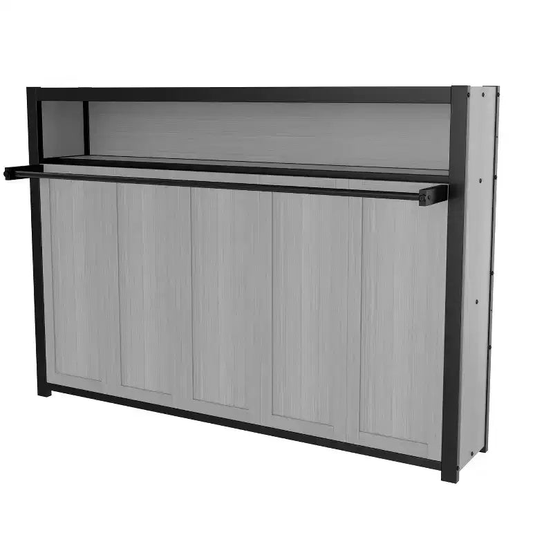 Twin Size Murphy Bed with Shelves, Metal Wall Bed with Foldable Design for Small Space
