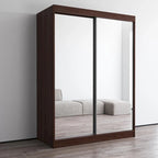 Mirrored 2-Door Wardrobe Armoire with High-Gloss Finish | 47 or 59 Wide