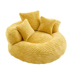 Bean Bag Sofa for Adults Kids, Oversized Corduroy Bean Bag Chair with 3 Pillows & Armrest for Living Room Bedroom - ModernLuxe