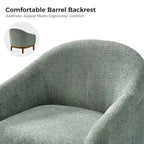 Augus Modern Boucle Accent Barrel Chair with Solid Wood Legs by HULALA HOME