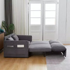 64.5 3-in-1 Convertible Corduroy Sleeper Sofa Bed with Pullout Bed
