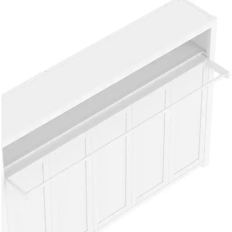 Twin Size Murphy Bed with Shelves, Metal Wall Bed with Foldable Design for Small Space