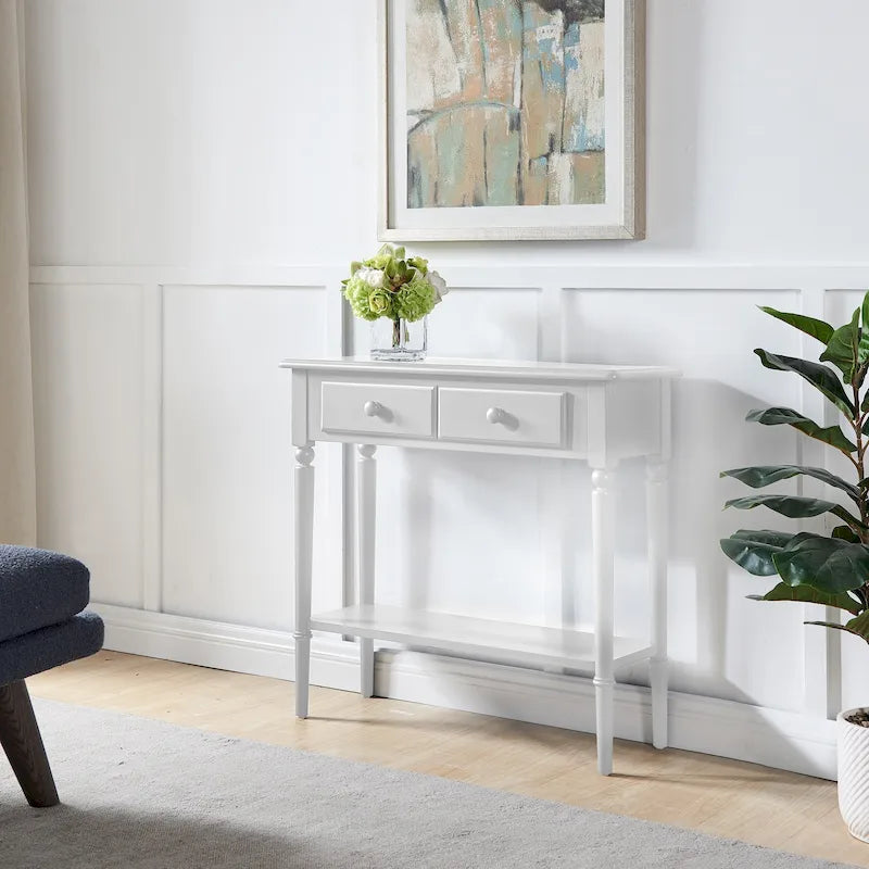 Leick Home Coastal One Drawer Narrow Hall Console Sofa Table