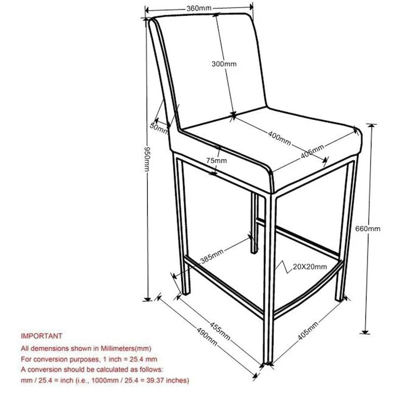Set of 2 Contemporary Counter Stool - N/A