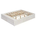 Whisen Queen Platform Bed Frame with 4 Storage Drawers and Footboard Storage