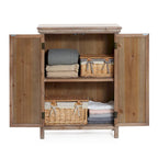 Farmhouse 37.4 Tall 2-Door Wood Storage Cabinet - 37.4 H x 27.68 W x 13.23 D