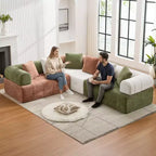 110.23 in. W Colorblock Modular 4-Seater Chenille Sofa with Curved Armrests