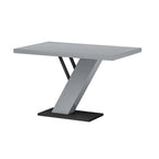 Somette Lillian 3-Piece Gloss Gray Dining Set with Dining Table, Nook and Bench