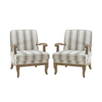 Rinaldo Farmhouse Polyester Armchair with Solid Wood Legs Set of 2 by HULALA HOME