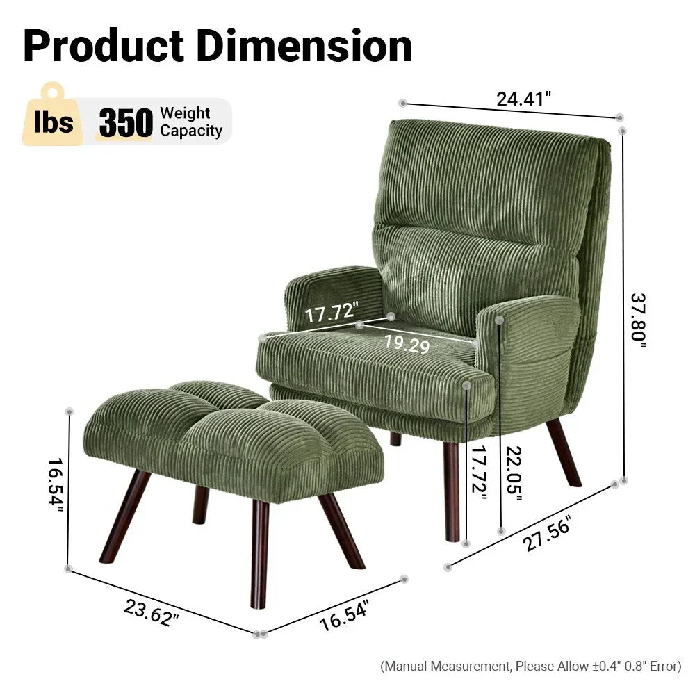 OVIOS Ajustable Recliner Chair with Ottoman