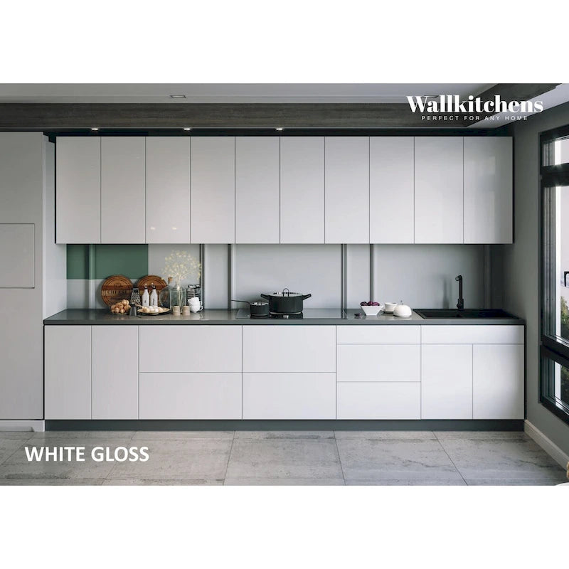 Kitchen Signature Collection White Gloss Color Base Size 13Ft Wide - 153x24