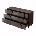 6-Drawer Modern Geometric Dresser, Half-Circle Accent Wide Storage Chest for Bedroom & Living Room