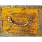Nador Hand-Painted Brass Inlay Storage Trunk Coffee Table