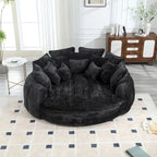 Comfortable Oversized Double Loaf High Back Round Sofa Bed with Armrests
