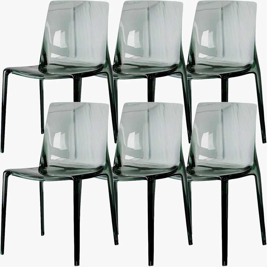 Amber Acrylic Armless Low Back Dining Chair