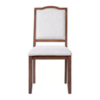 Set of 4 Farmhouse Dining Chairs with High Backs and Upholstered Seating