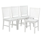 Set of 4 Solid Wood Slat-Back Dining Chairs, Sturdy Frame, Classic Design, Easy Assembly