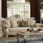 88 Bentley Sofa Fabric/Champagne - Acme Furniture: Victorian-Inspired, Tufted, Rolled Arms