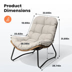Papasan PE Rattan Chair with Cushion For Indoor Outdoor
