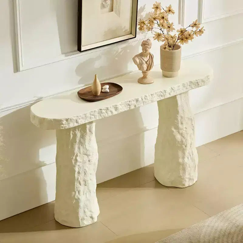 53.94 Modern Fiberglass Console Table with Irregular Legs