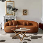 Blaine Japandi Style Luxury Modern Boucle Fabric Curved Sofa